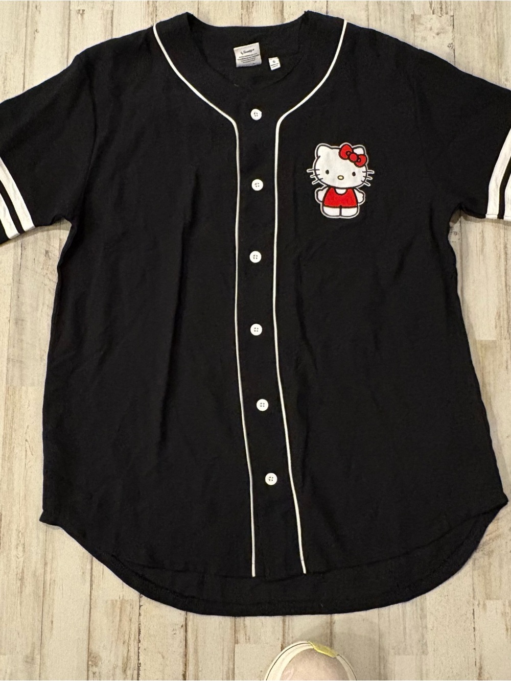 Aeropostale Black Hello Kitty Button-Front Kids Shirt